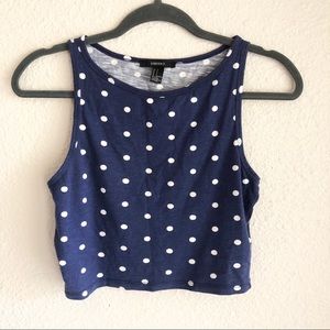 ⭐️Navy Polka Dot Crop Top